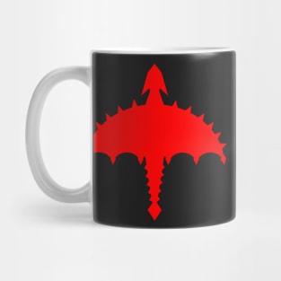 Red Abstract Digital Cyber Heavy Metal Dragon Design Mug